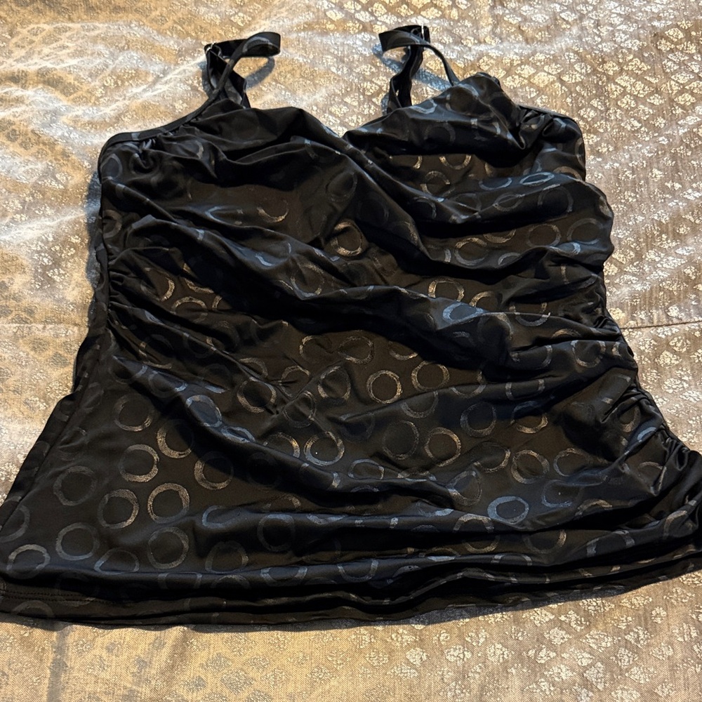 Magicsuit Black Tankini Top with Circle Design